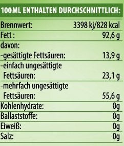 Kräuterland Schwarzkümmelöl, kaltgepresst / 1000ml / Made in Germany